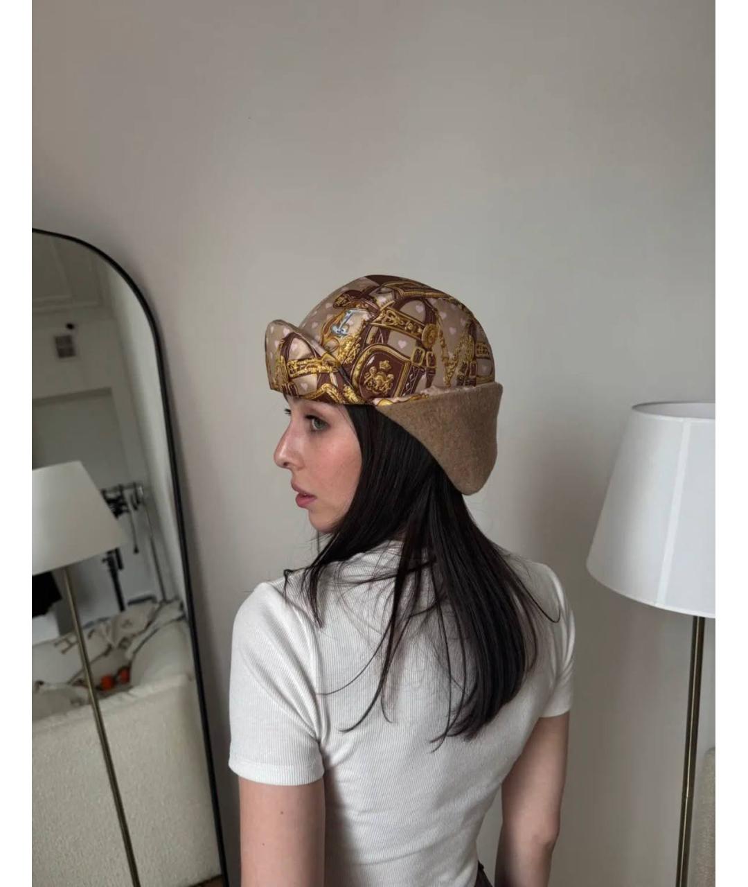 HERMES Бежевая шерстяная шапка, фото 6