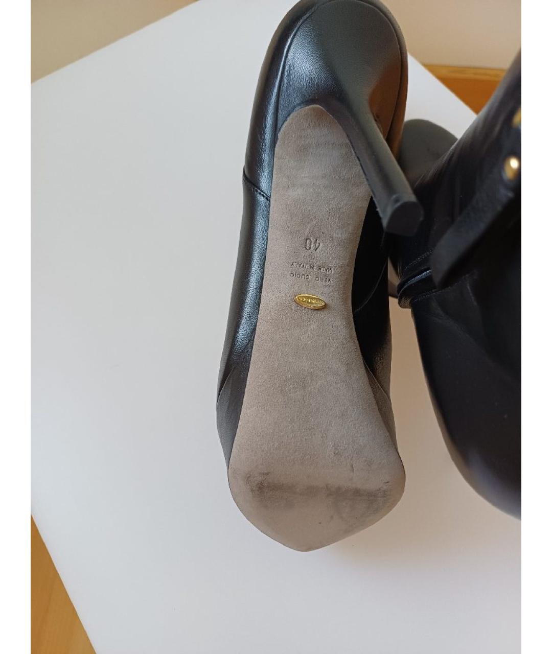 SERGIO ROSSI Черные кожаные ботильоны, фото 8