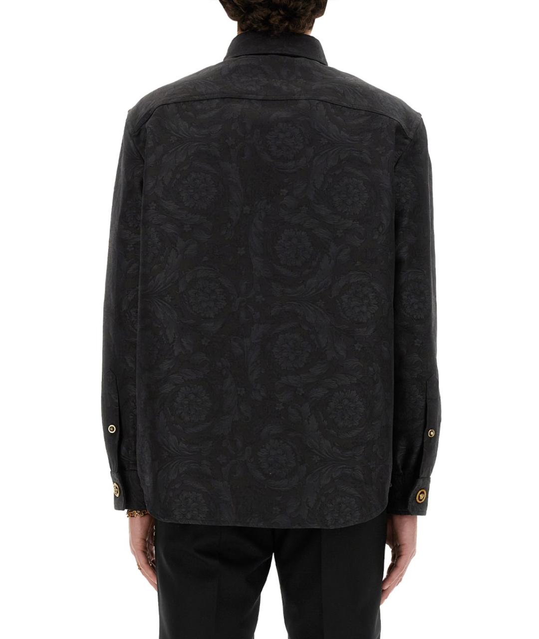 VERSACE Черная хлопковая кэжуал рубашка, фото 2