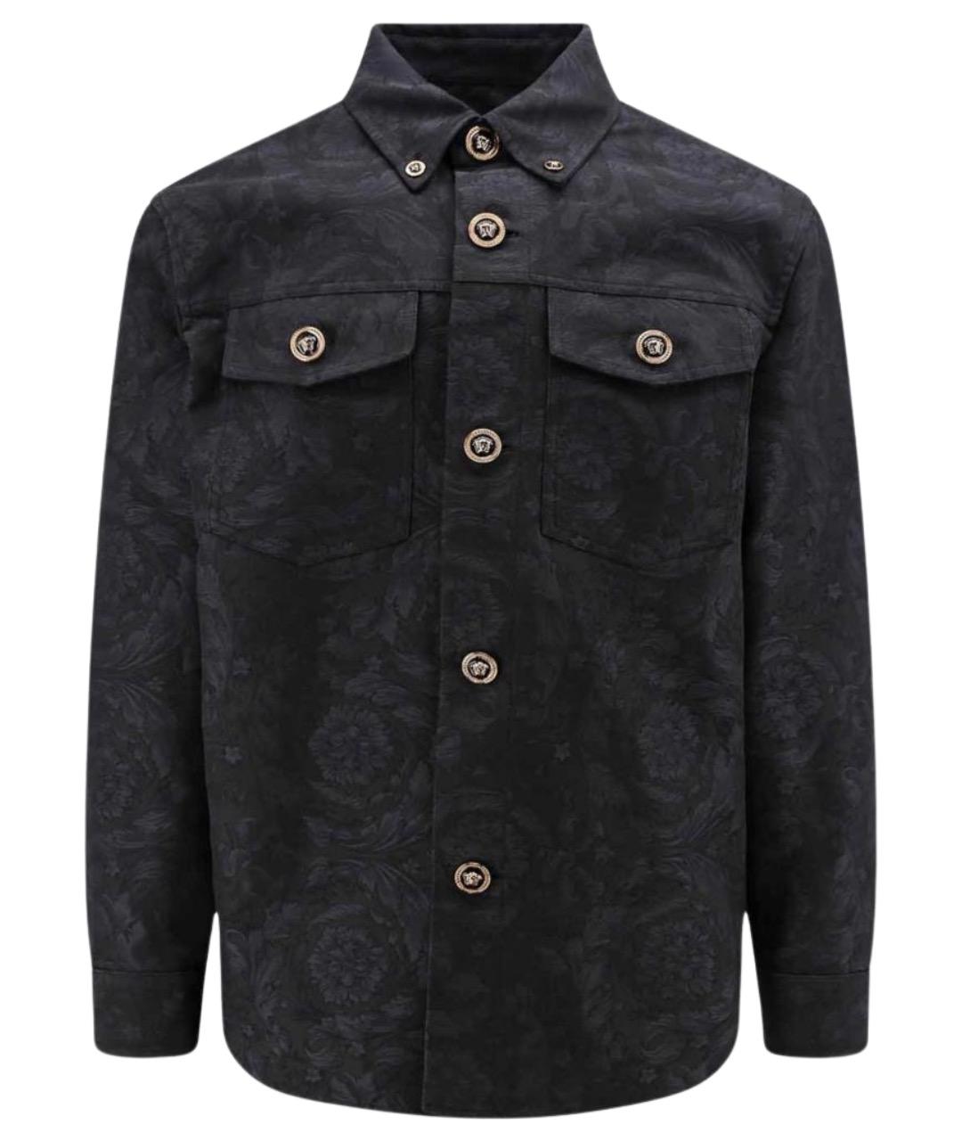 VERSACE Черная хлопковая кэжуал рубашка, фото 1