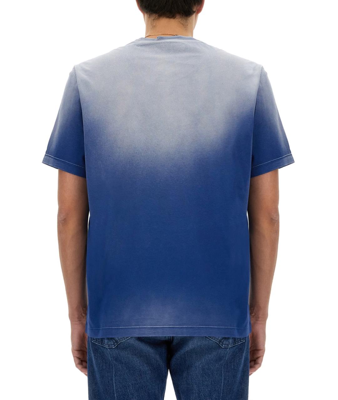 VERSACE Синяя хлопковая футболка, фото 4