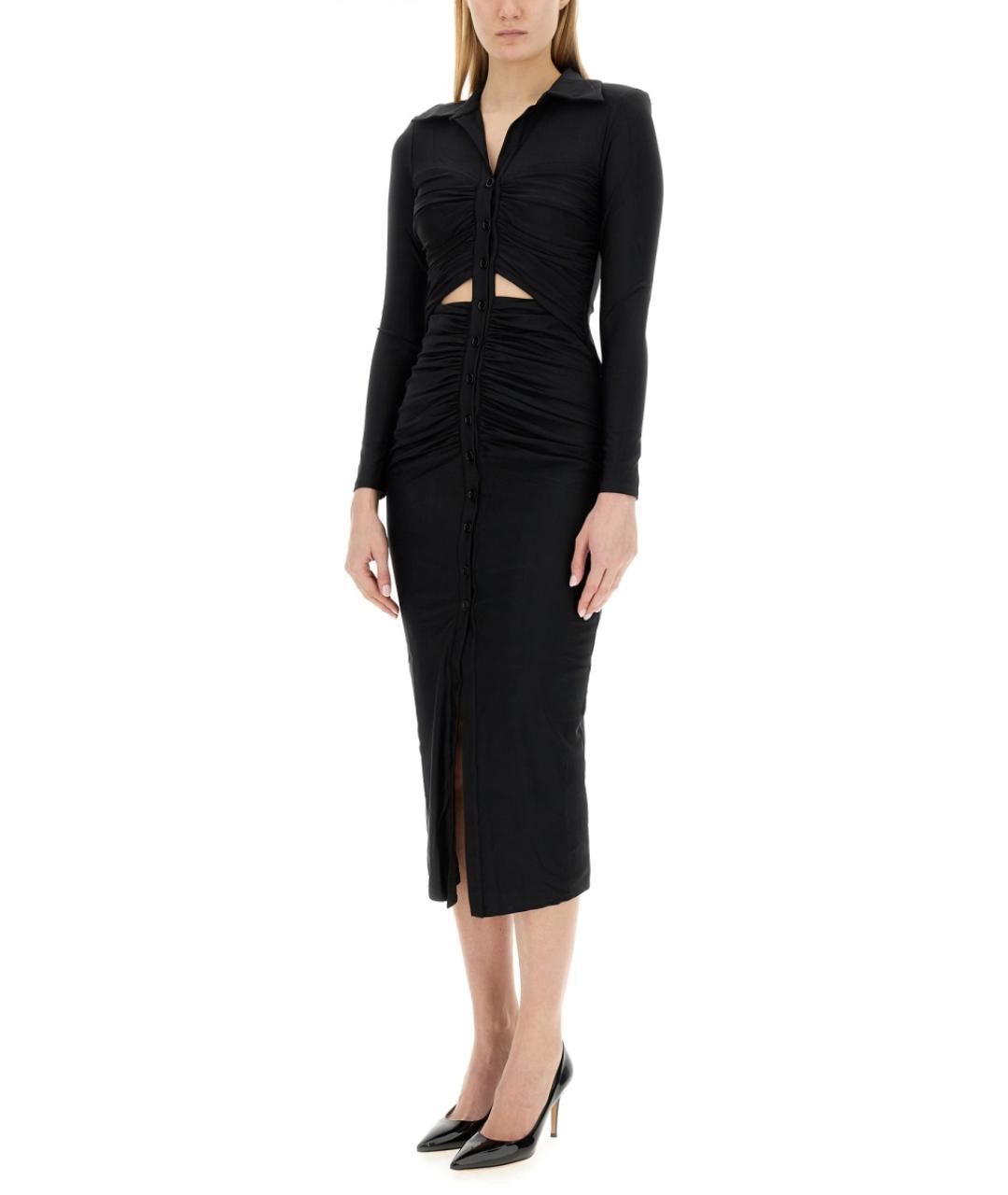 SELF-PORTRAIT Черное полиамидовое повседневное платье, фото 3