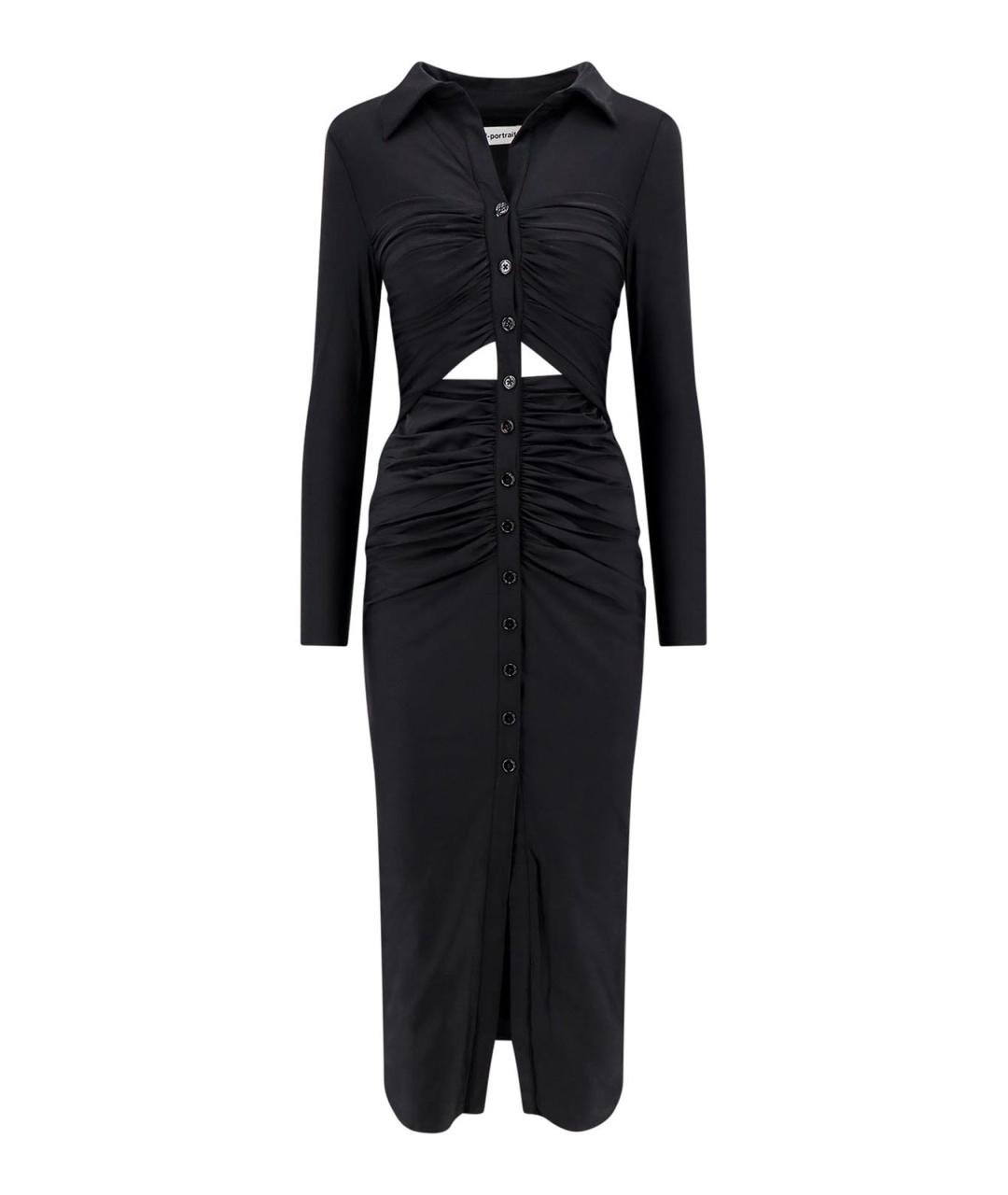 SELF-PORTRAIT Черное полиамидовое повседневное платье, фото 1