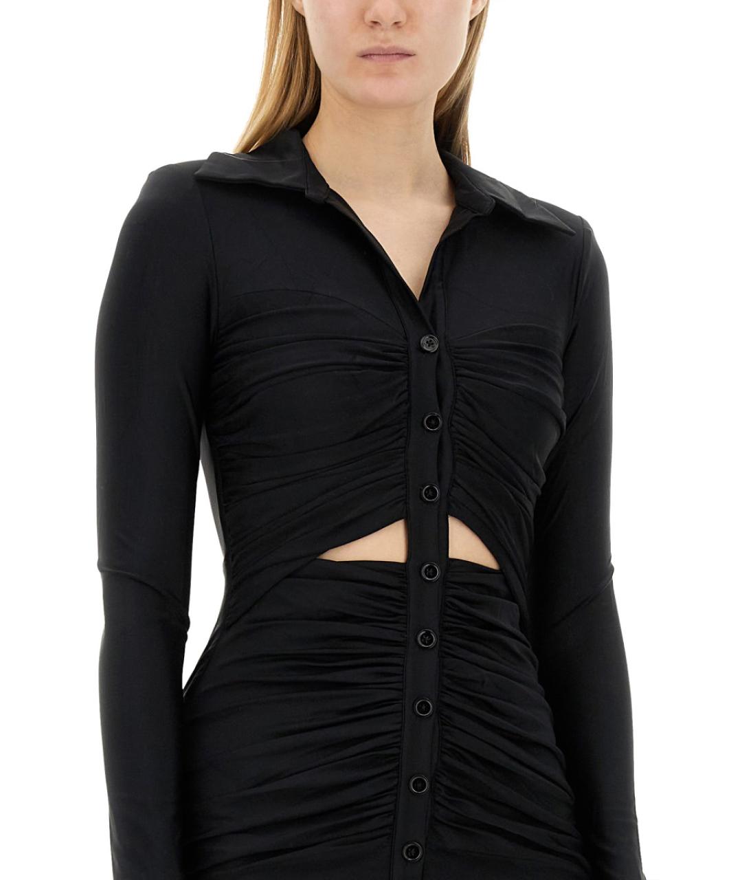 SELF-PORTRAIT Черное полиамидовое повседневное платье, фото 5