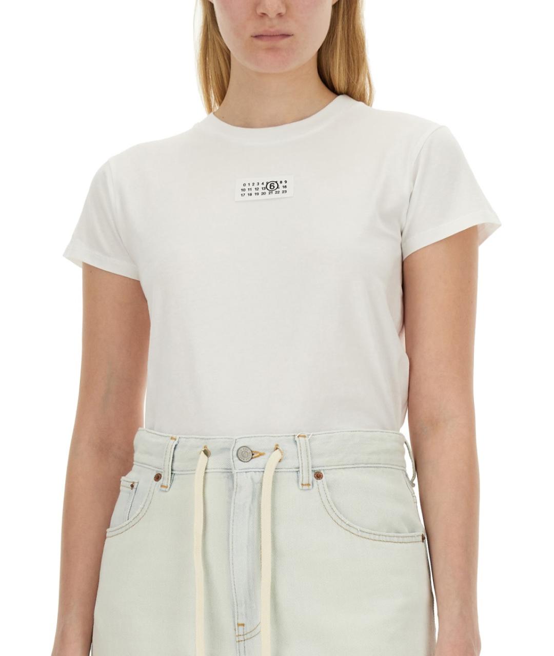 MM6 MAISON MARGIELA Белая хлопковая футболка, фото 5