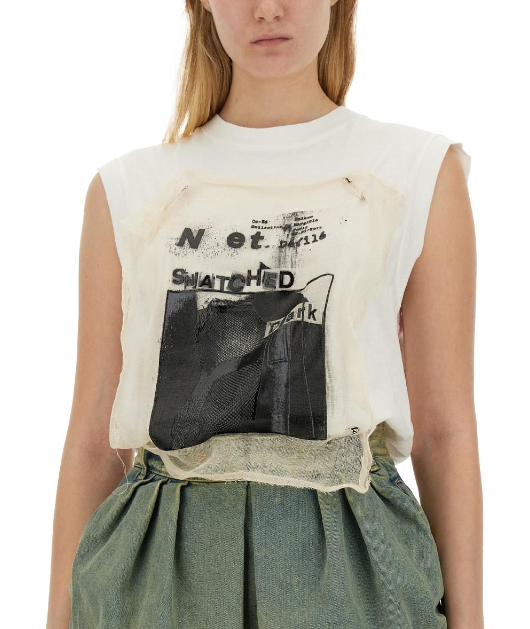 MAISON MARGIELA Белая хлопковая майка, фото 4