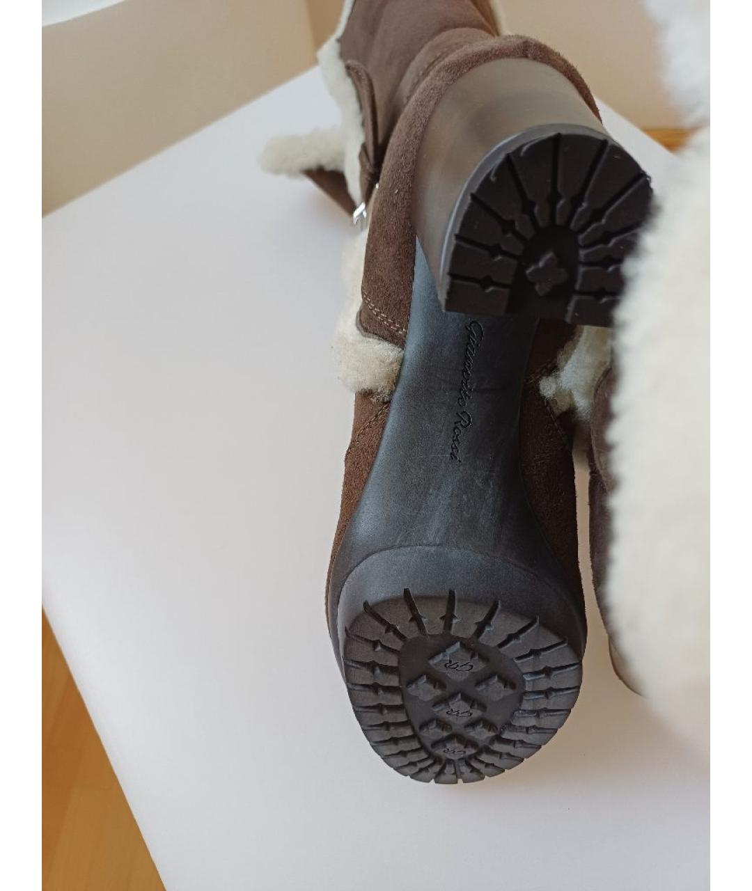 GIANVITO ROSSI Коричневые замшевые ботинки, фото 8