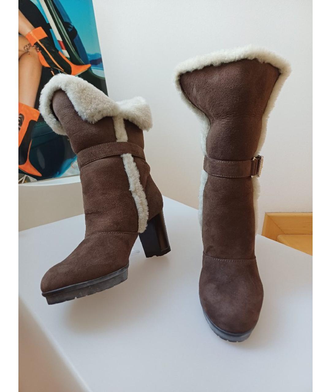 GIANVITO ROSSI Коричневые замшевые ботинки, фото 5