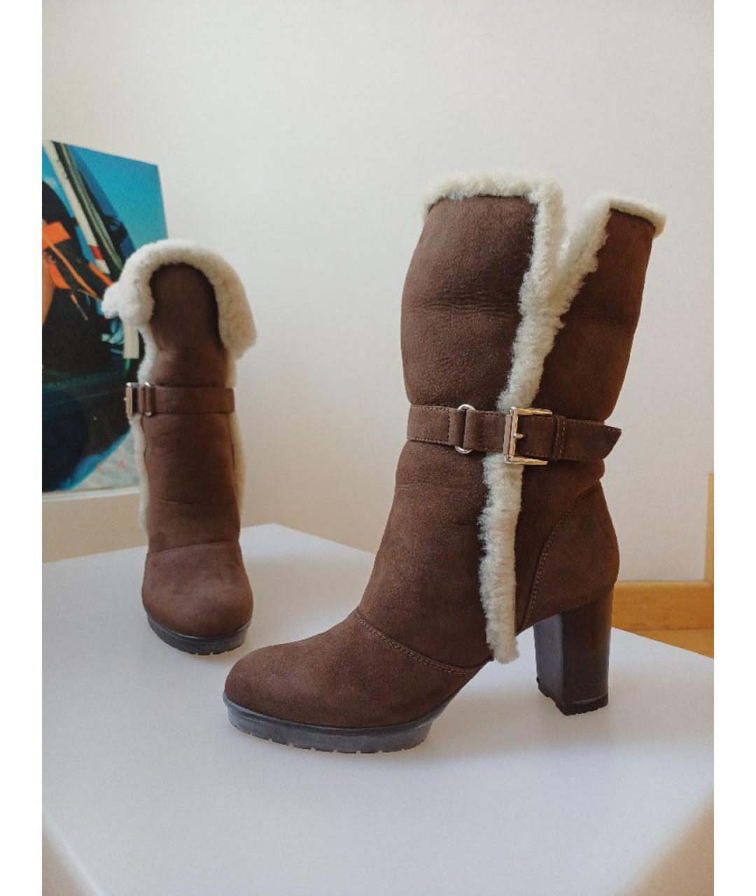 GIANVITO ROSSI Коричневые замшевые ботинки, фото 4