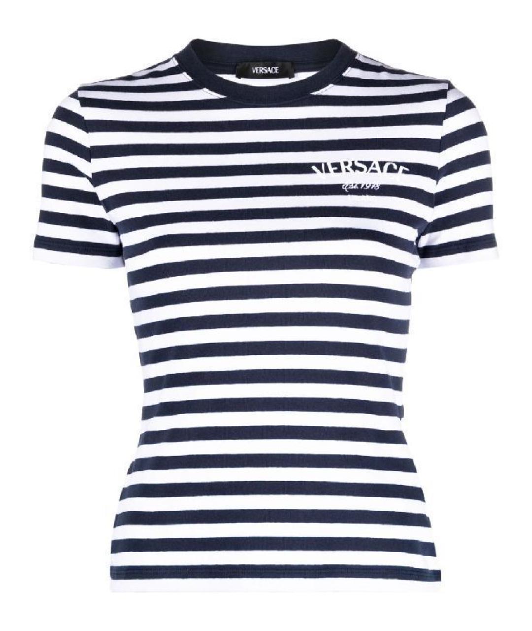 VERSACE Синяя хлопковая футболка, фото 1