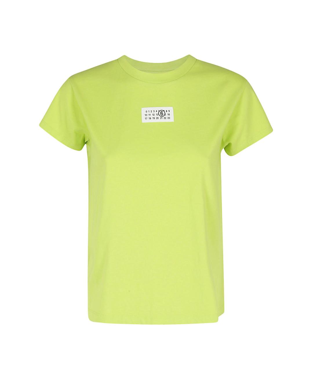 MM6 MAISON MARGIELA Зеленая хлопковая футболка, фото 1