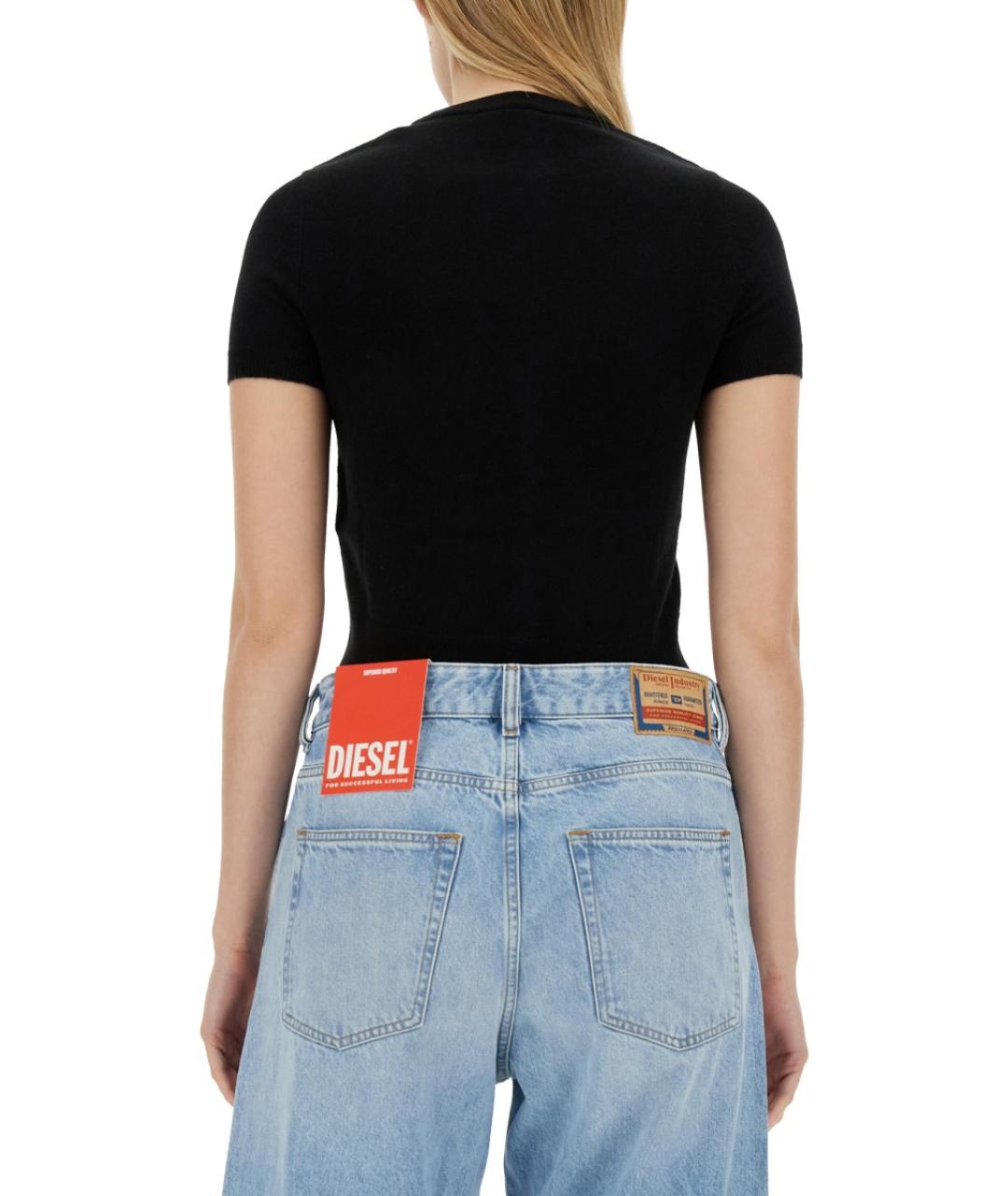DIESEL Черная шерстяная футболка, фото 3