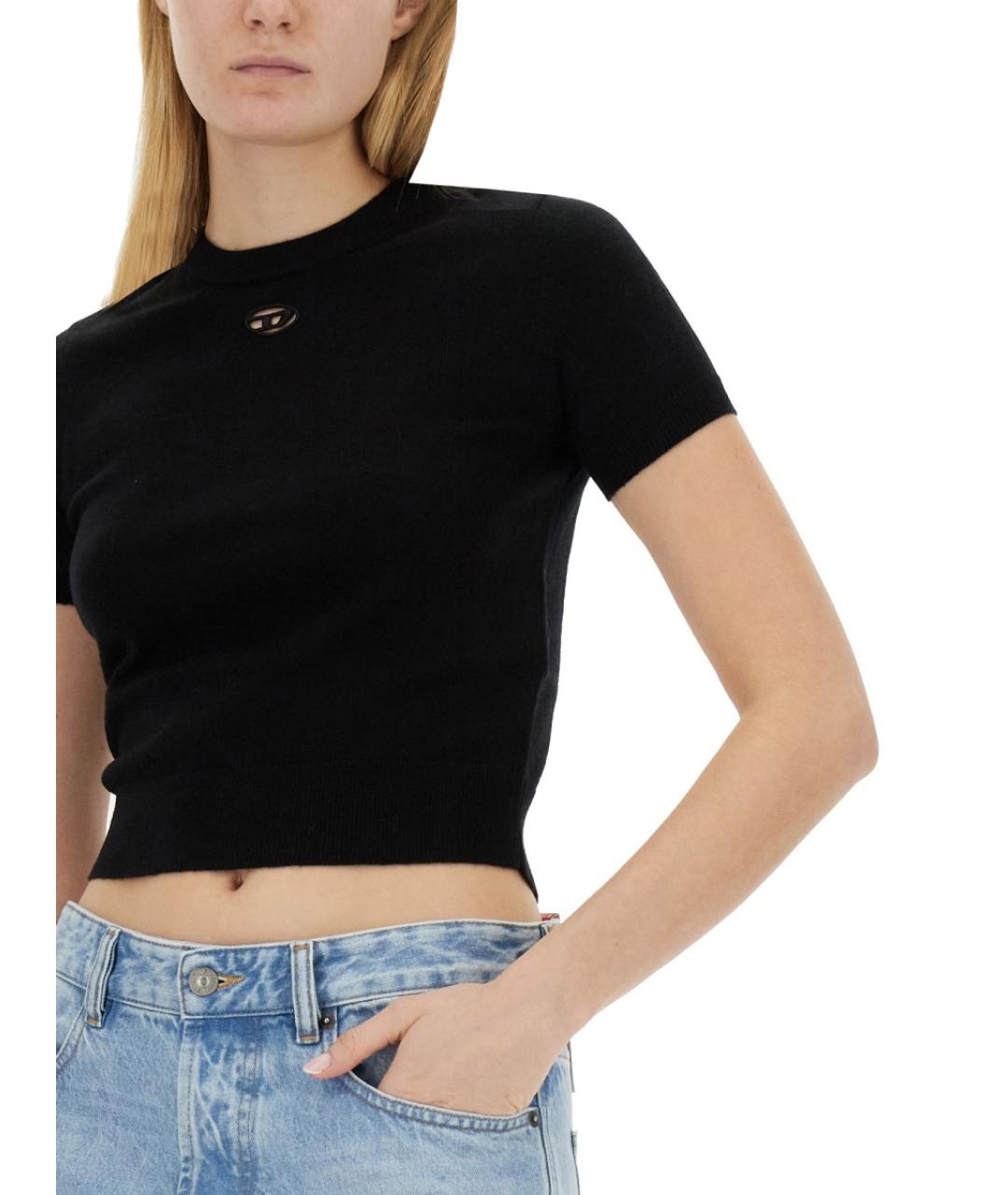 DIESEL Черная шерстяная футболка, фото 4