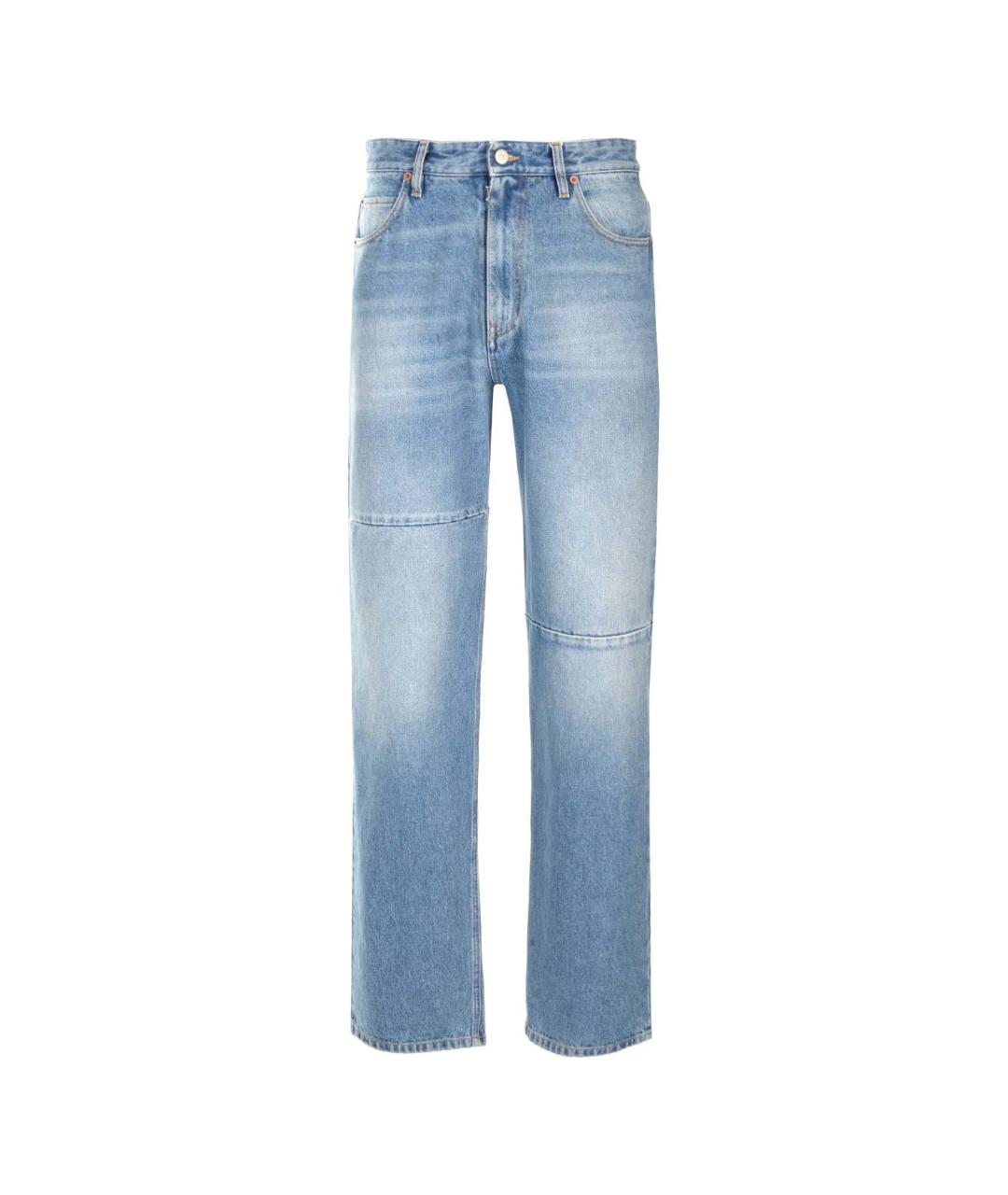 MM6 MAISON MARGIELA Синие хлопковые прямые джинсы, фото 1