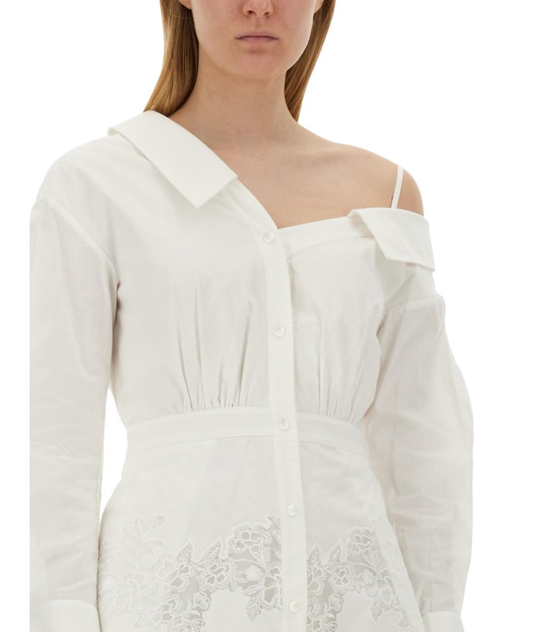 SELF-PORTRAIT Белое хлопковое повседневное платье, фото 3