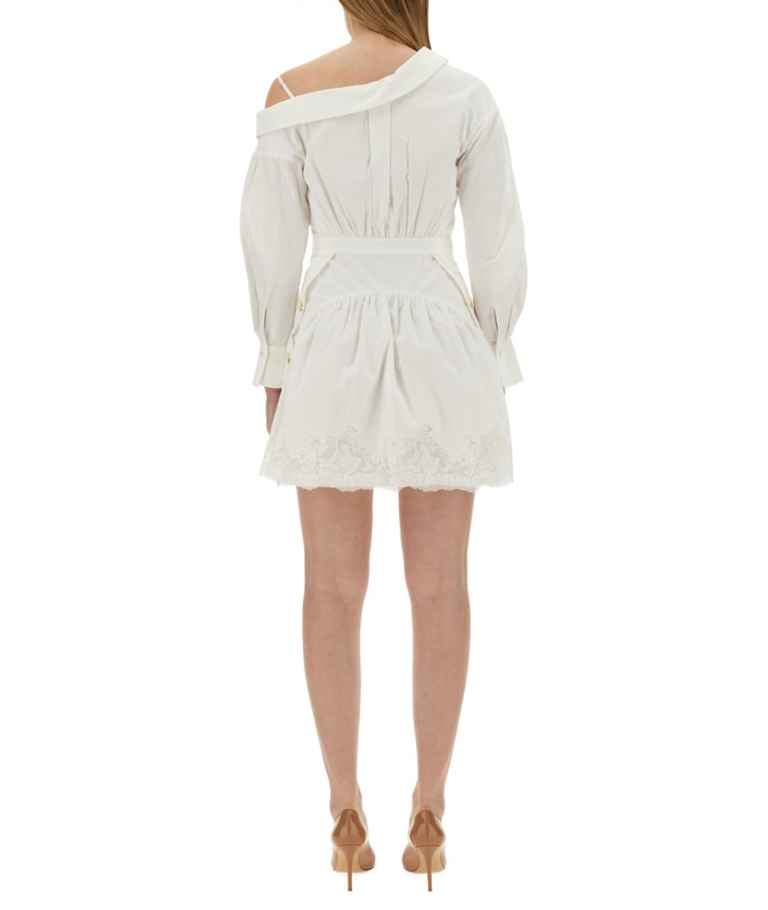 SELF-PORTRAIT Белое хлопковое повседневное платье, фото 4