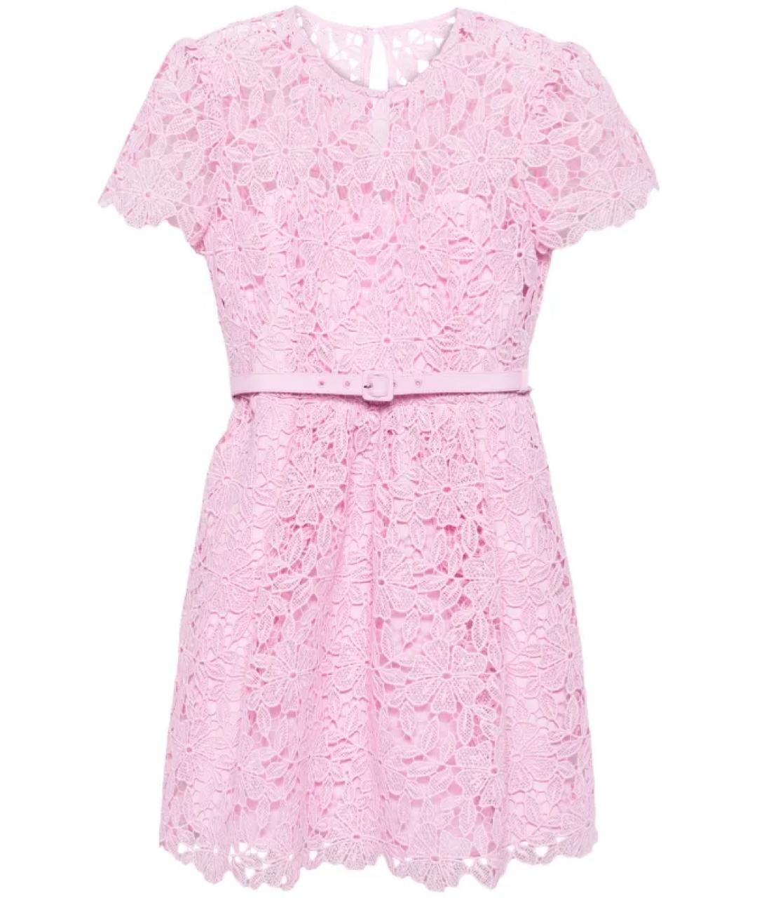 SELF-PORTRAIT Розовое полиэстеровое повседневное платье, фото 1