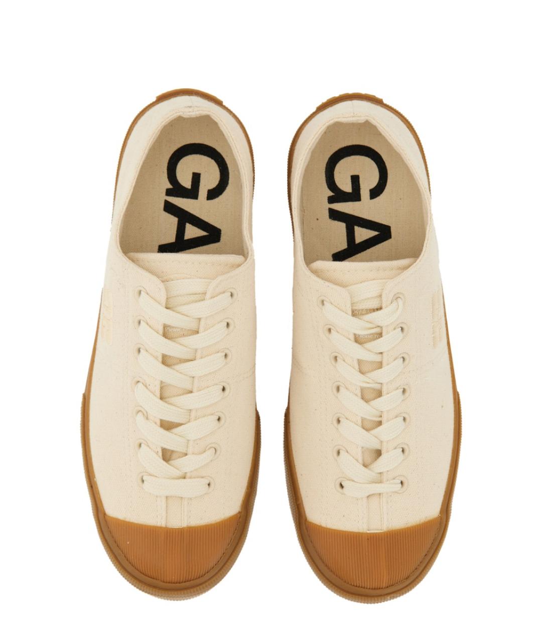 GANNI Белые текстильные кроссовки, фото 6