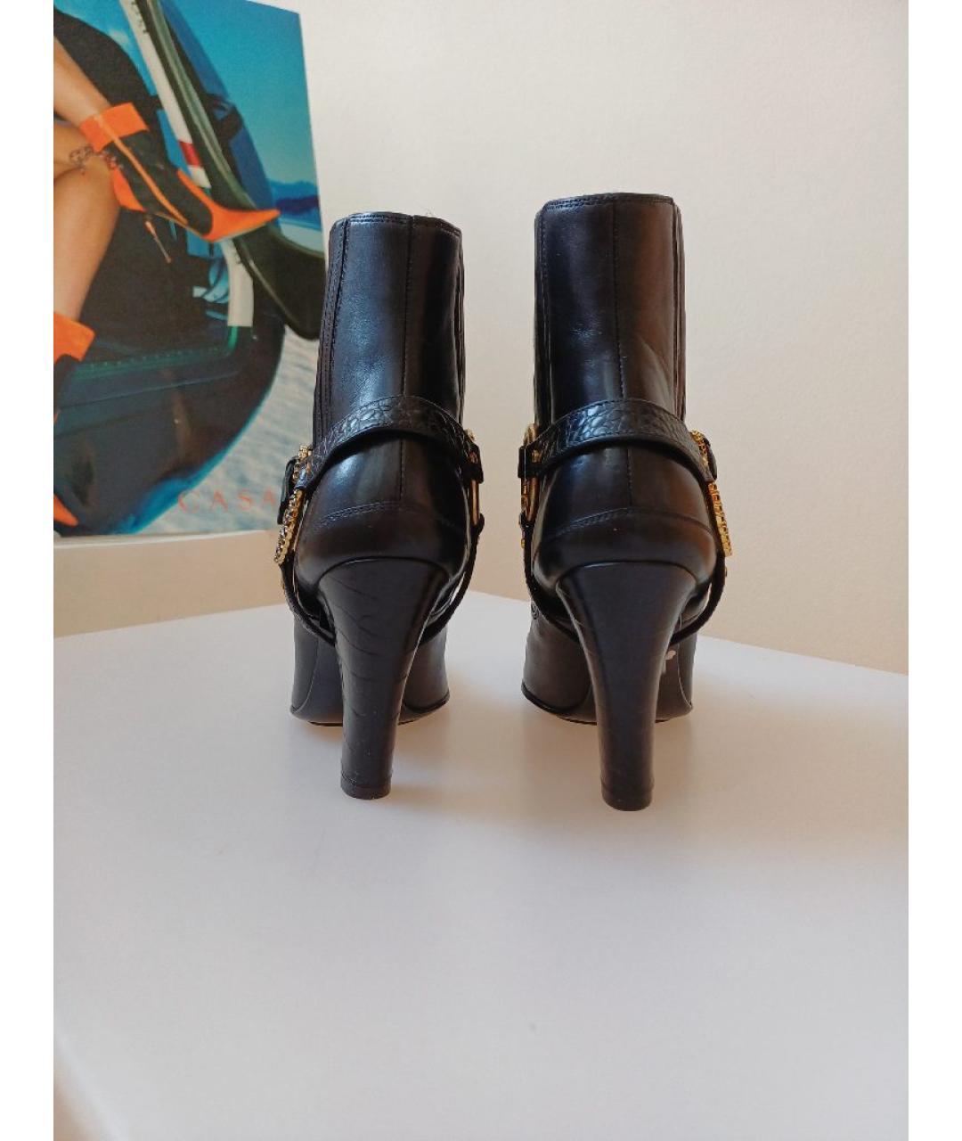 POLLINI Черные кожаные ботильоны, фото 7