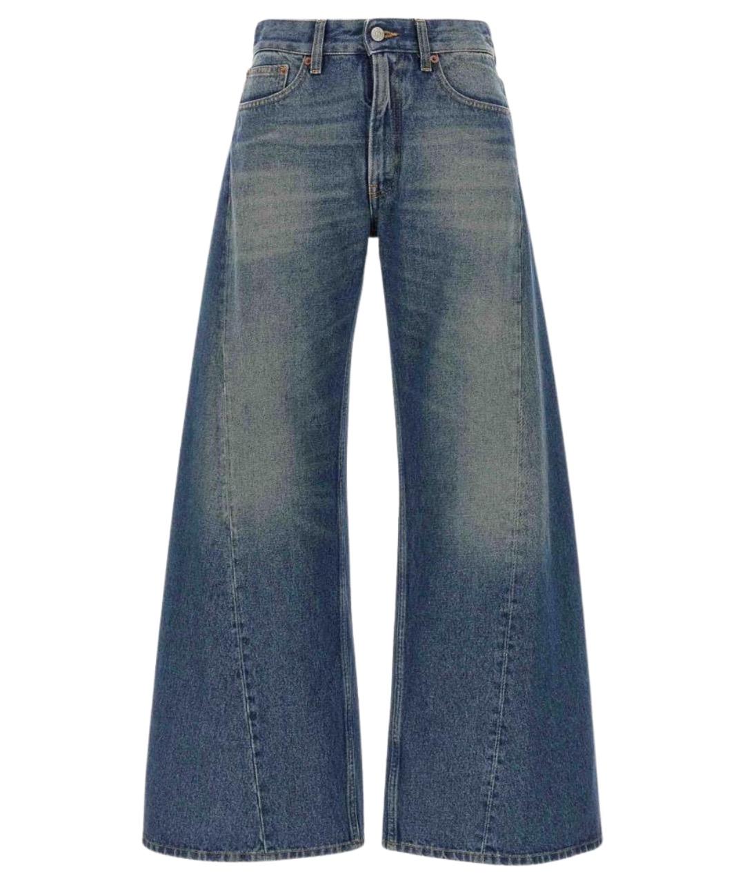 MM6 MAISON MARGIELA Синие хлопковые прямые джинсы, фото 1