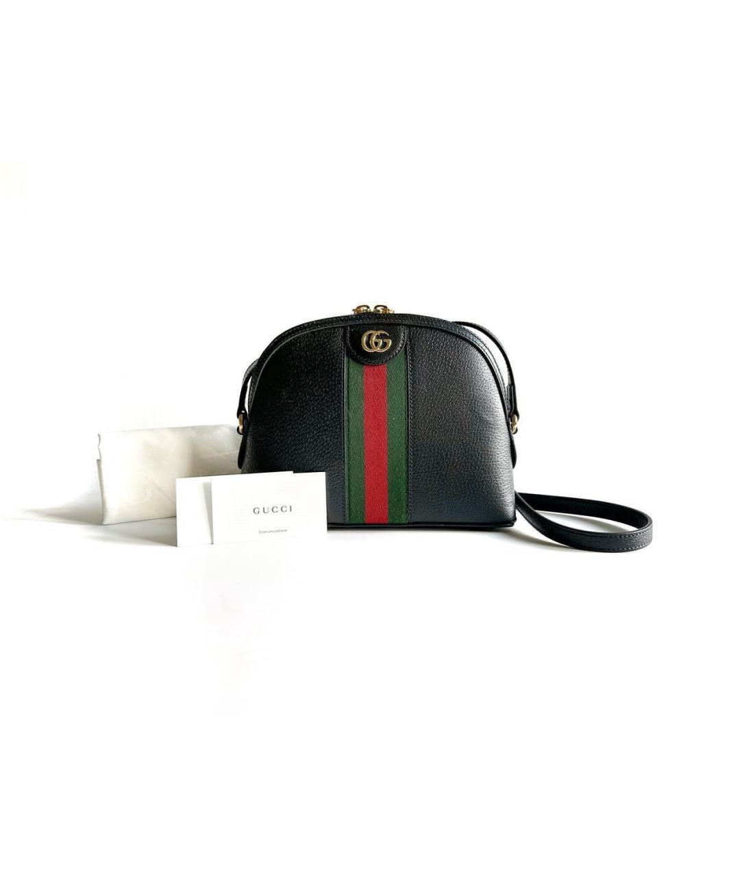 GUCCI Черная кожаная сумка через плечо, фото 2