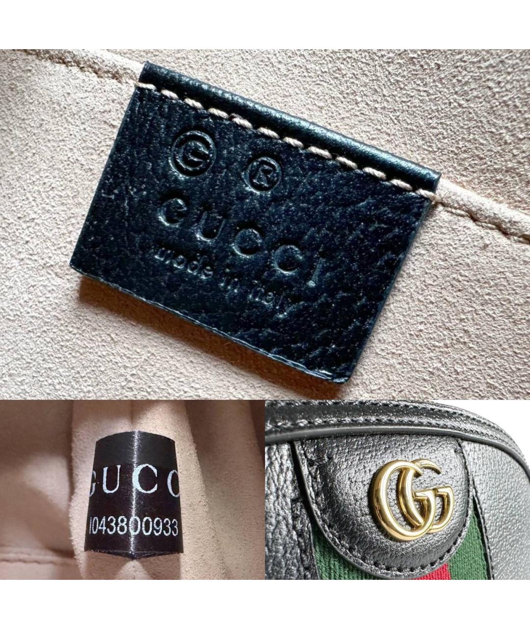 GUCCI Черная кожаная сумка через плечо, фото 4