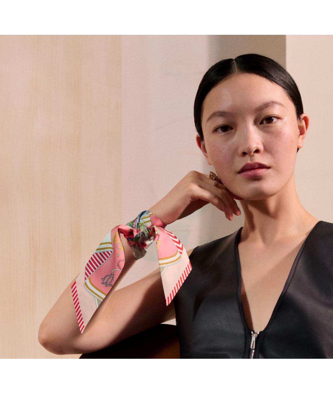 HERMES Розовая повязка на голову, фото 4