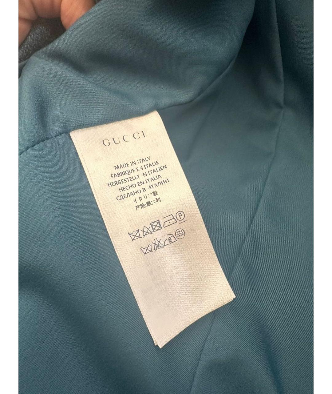 GUCCI Антрацитовый шерстяной жакет/пиджак, фото 6