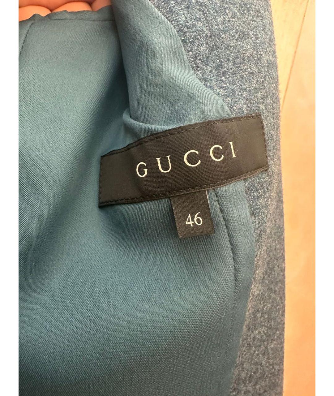 GUCCI Антрацитовый шерстяной жакет/пиджак, фото 4