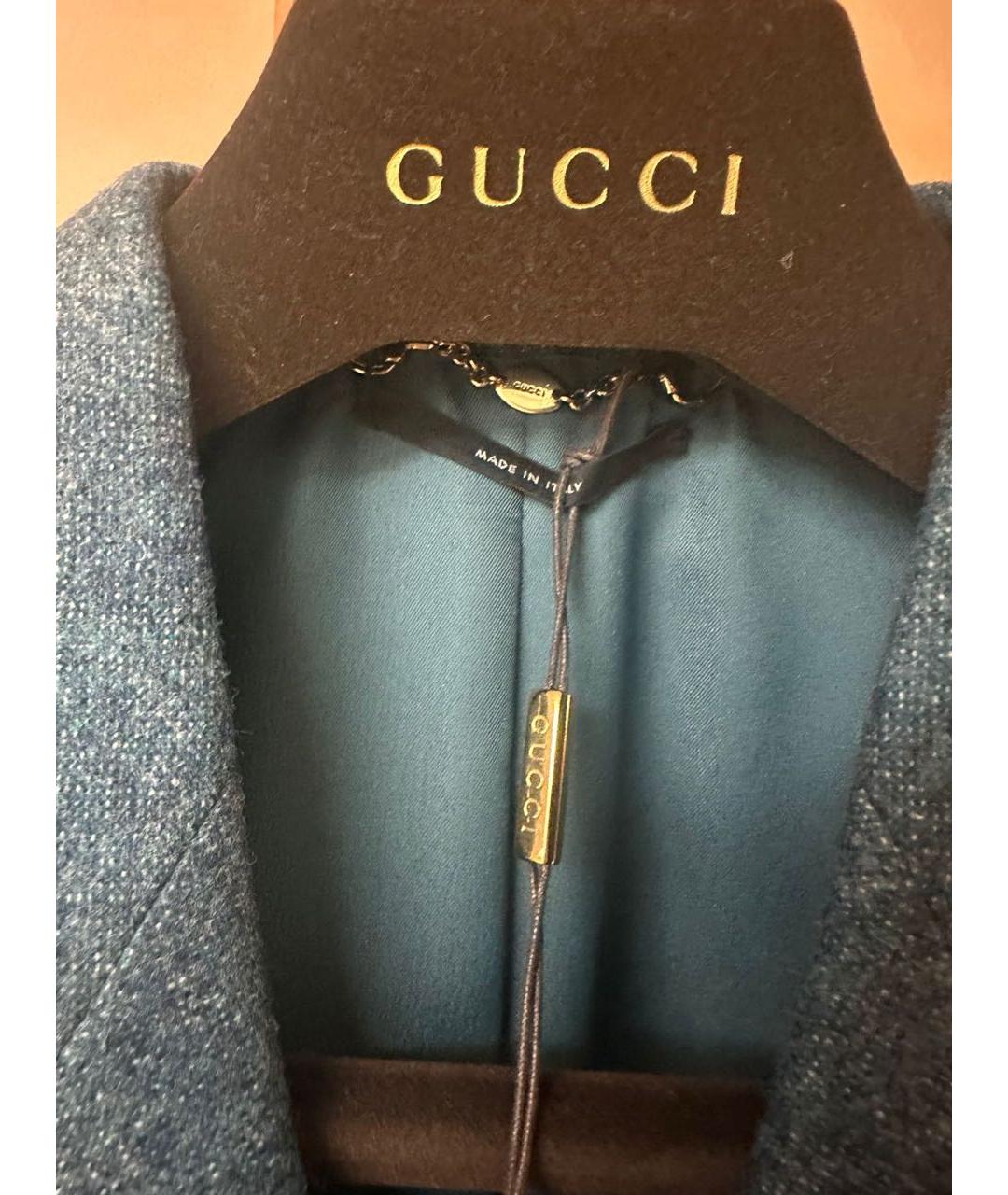 GUCCI Антрацитовый шерстяной жакет/пиджак, фото 3