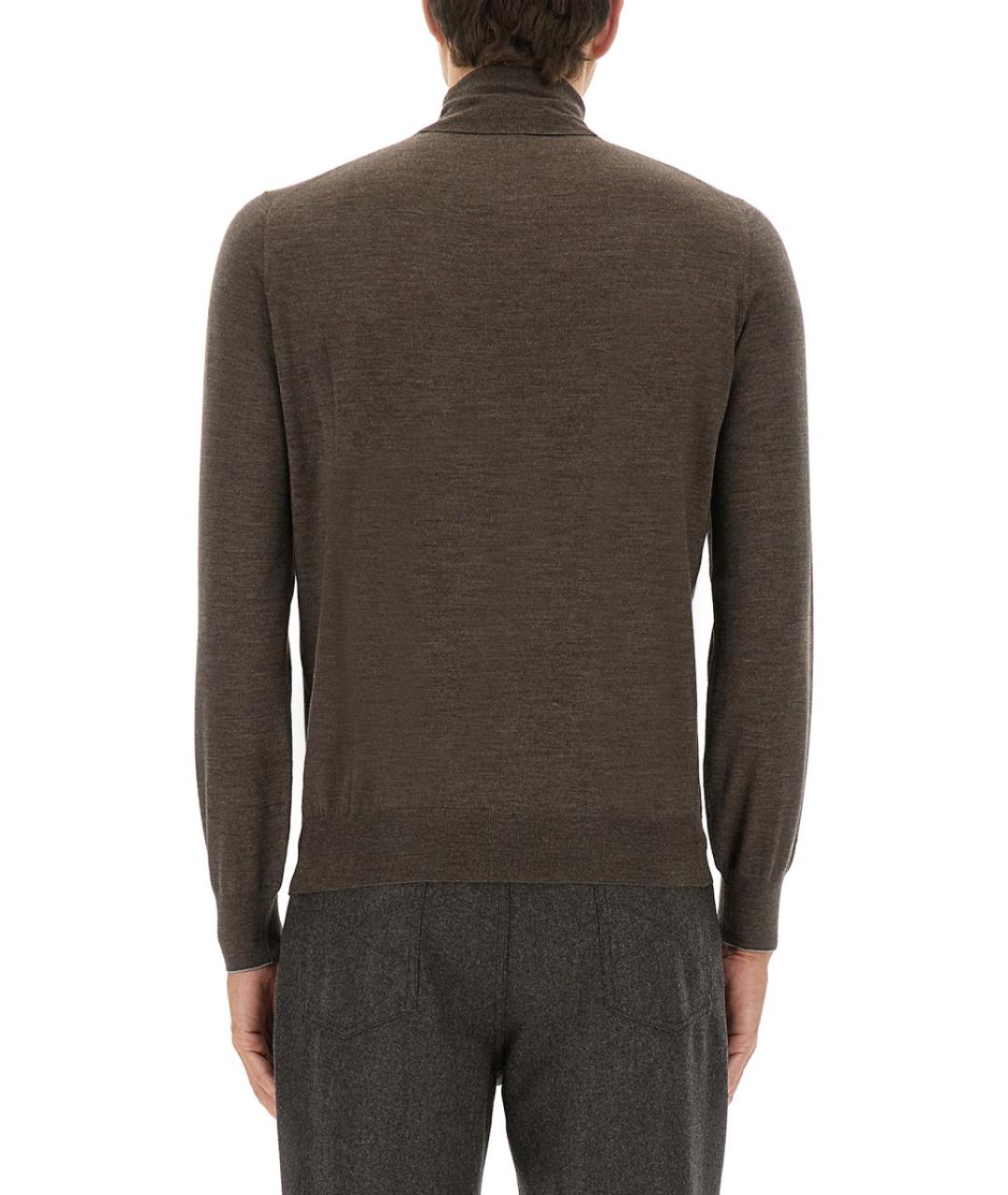 BRUNELLO CUCINELLI Коричневый шерстяной джемпер / свитер, фото 3