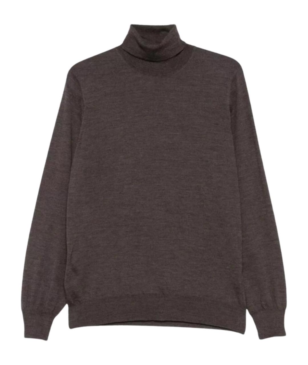 BRUNELLO CUCINELLI Коричневый шерстяной джемпер / свитер, фото 1