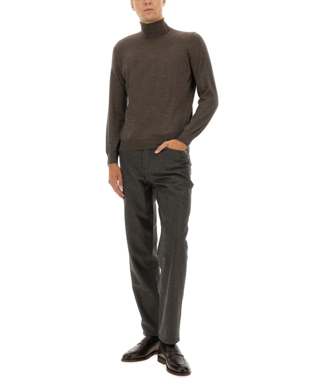 BRUNELLO CUCINELLI Коричневый шерстяной джемпер / свитер, фото 2