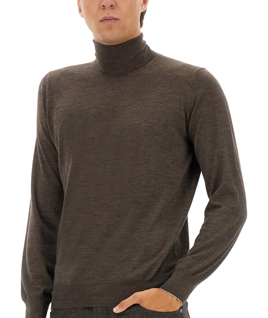 BRUNELLO CUCINELLI Коричневый шерстяной джемпер / свитер, фото 4