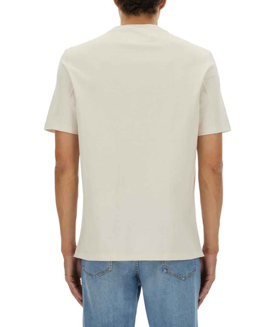 BRUNELLO CUCINELLI Белая хлопковая футболка, фото 3