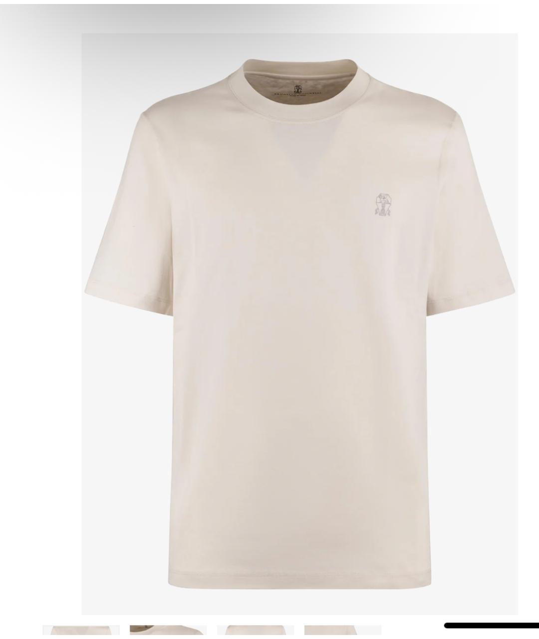 BRUNELLO CUCINELLI Белая хлопковая футболка, фото 6