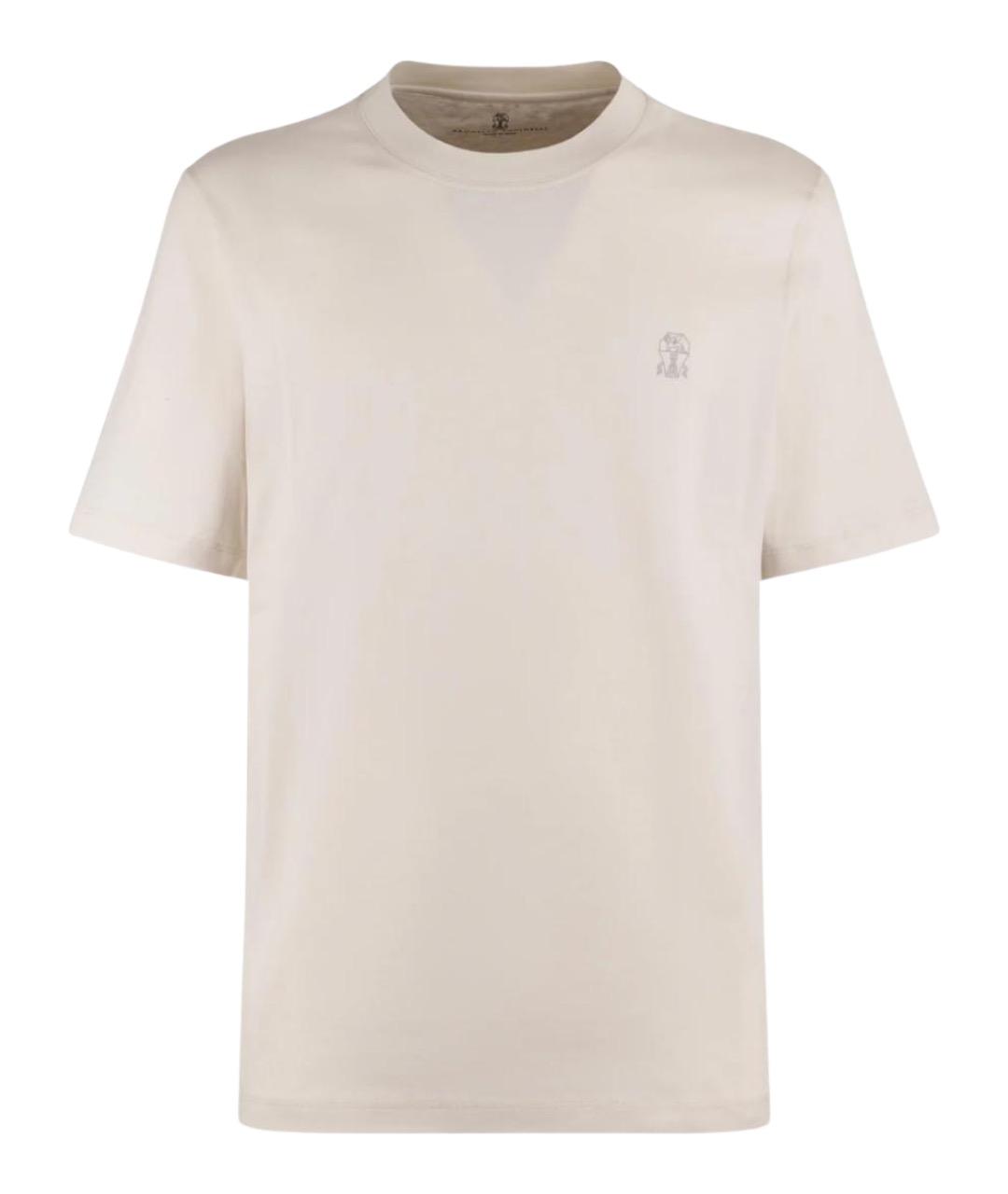 BRUNELLO CUCINELLI Белая хлопковая футболка, фото 1