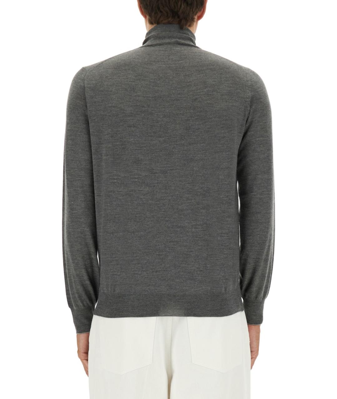BRUNELLO CUCINELLI Серый шерстяной джемпер / свитер, фото 3