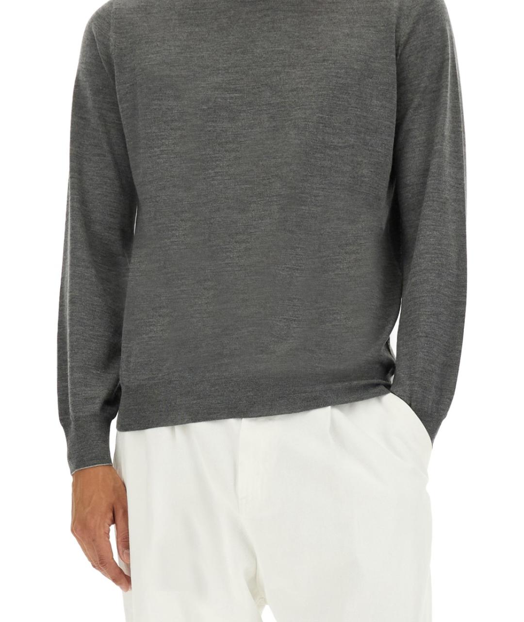 BRUNELLO CUCINELLI Серый шерстяной джемпер / свитер, фото 4