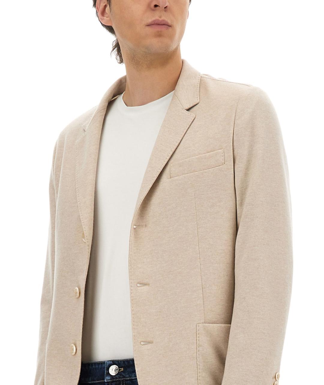 BRUNELLO CUCINELLI Бежевый кашемировый пиджак, фото 5