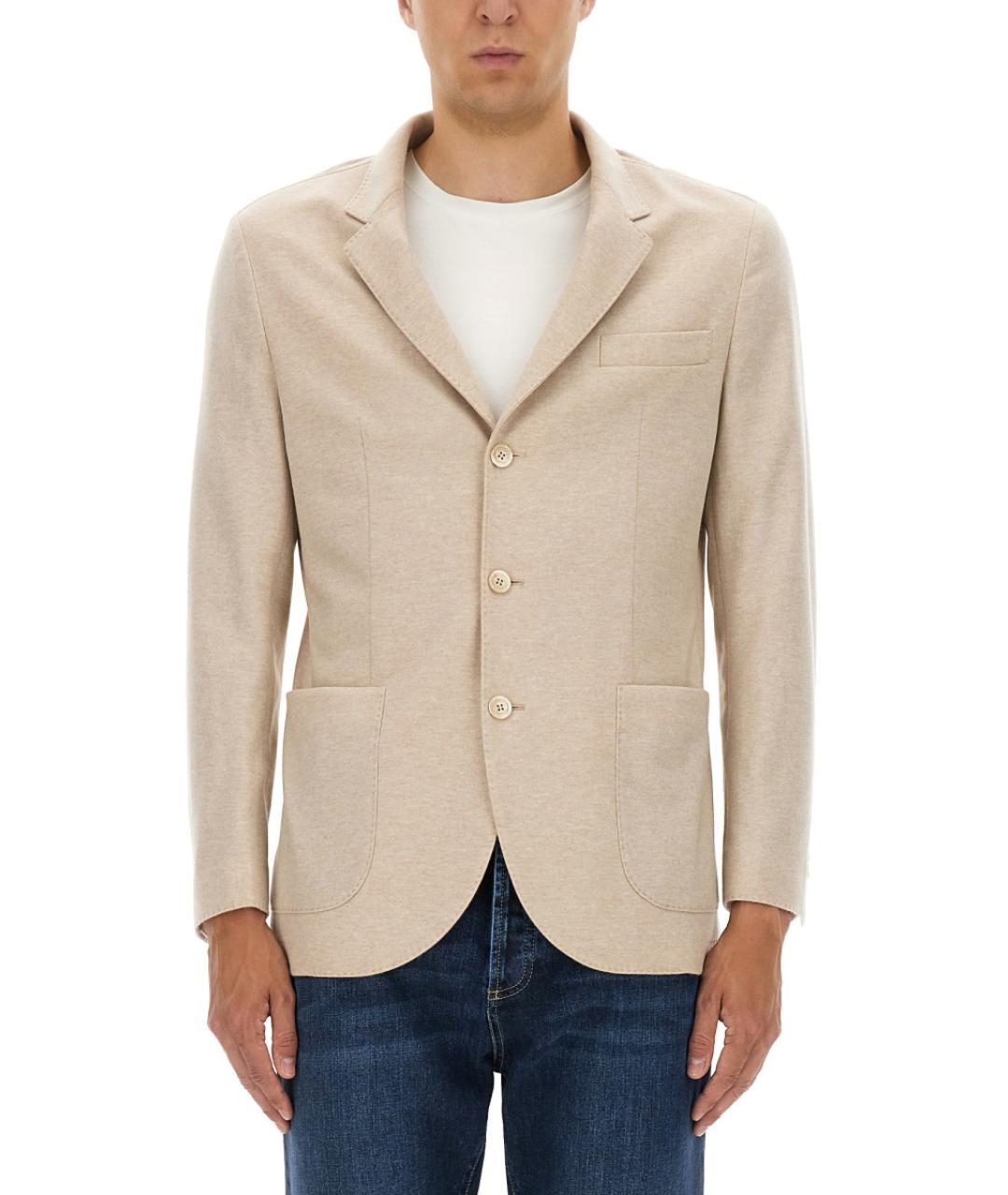 BRUNELLO CUCINELLI Бежевый кашемировый пиджак, фото 2