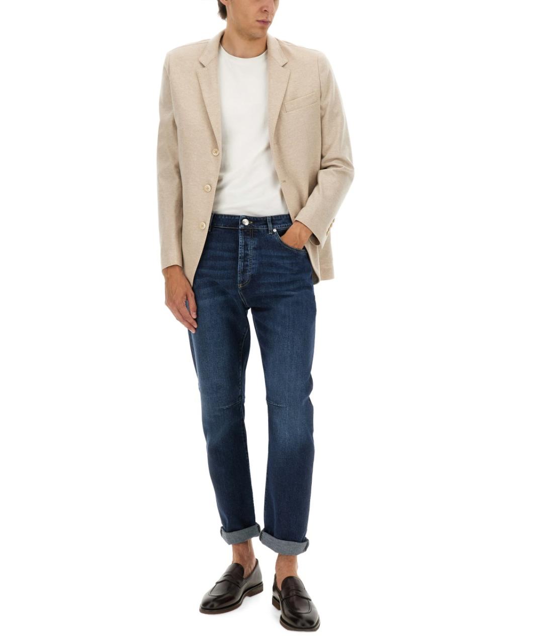 BRUNELLO CUCINELLI Бежевый кашемировый пиджак, фото 3