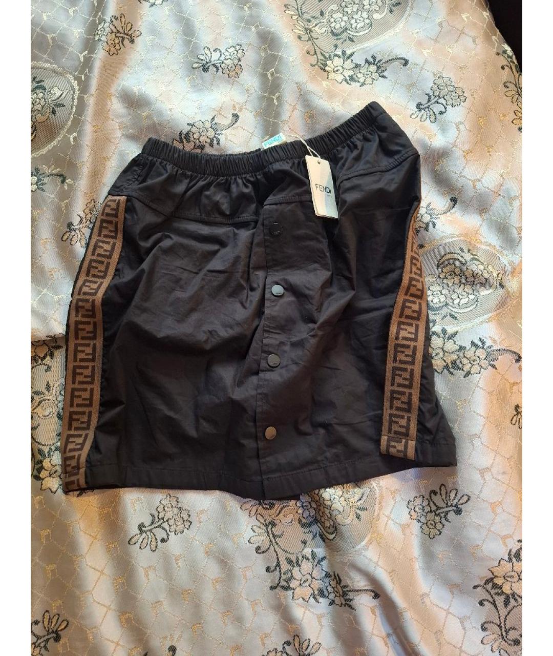 FENDI Черная полиэстеровая юбка, фото 5