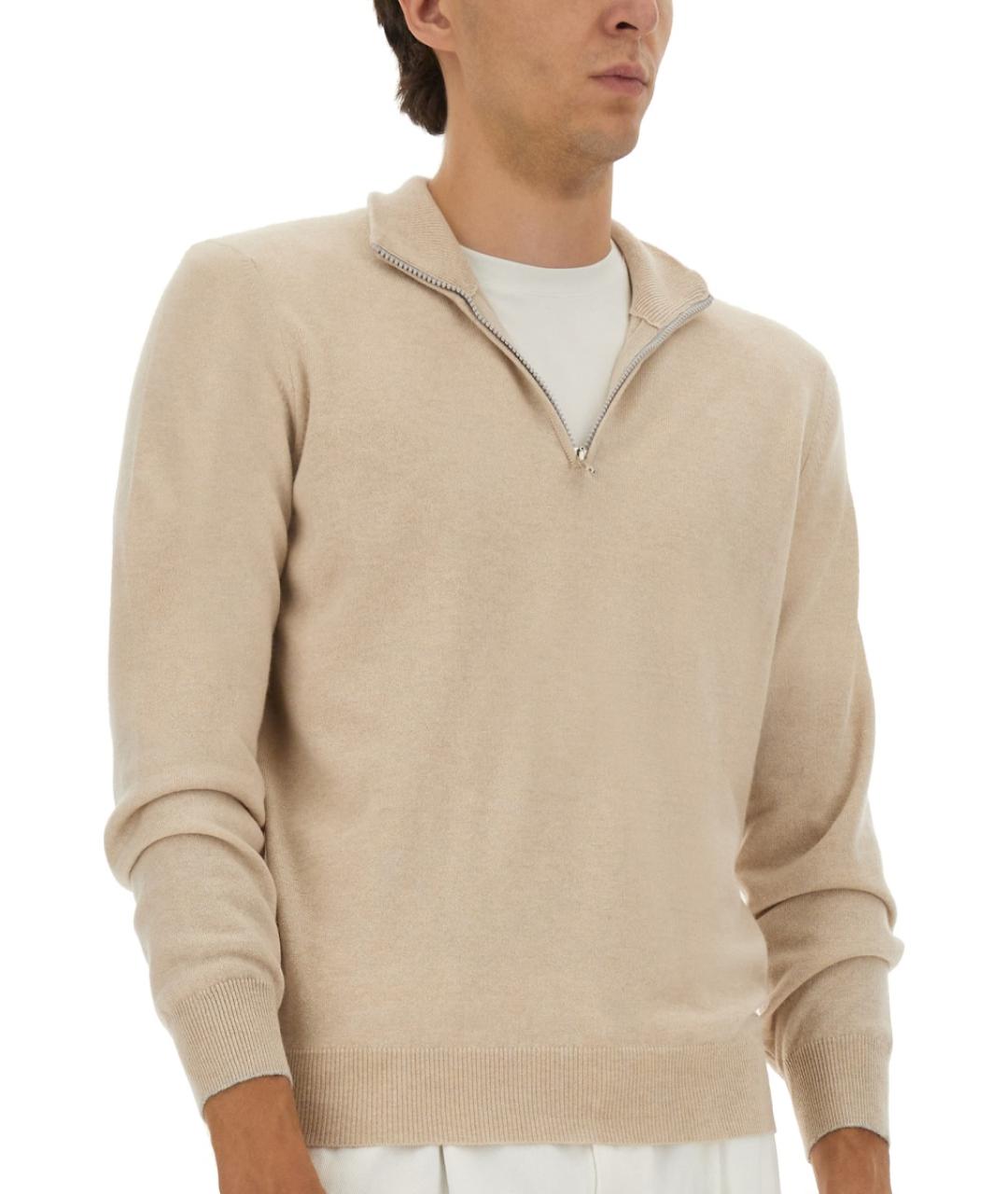 BRUNELLO CUCINELLI Бежевый кашемировый джемпер / свитер, фото 5
