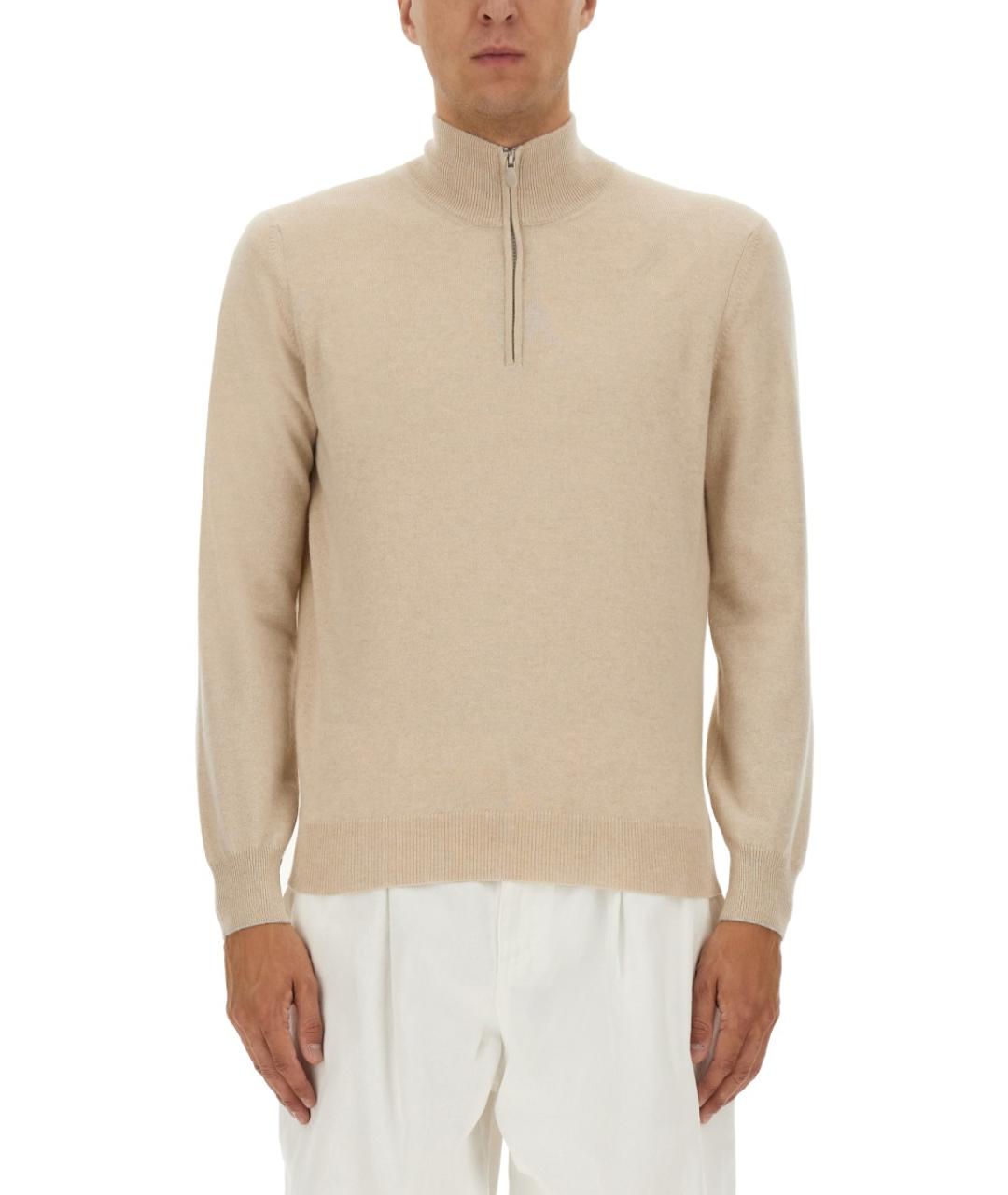 BRUNELLO CUCINELLI Бежевый кашемировый джемпер / свитер, фото 2
