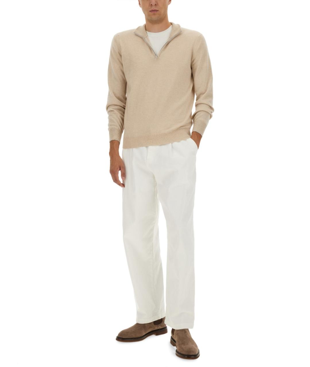 BRUNELLO CUCINELLI Бежевый кашемировый джемпер / свитер, фото 3