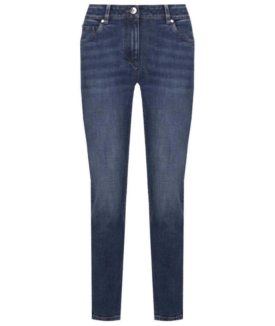 BRUNELLO CUCINELLI Синие хлопковые прямые джинсы, фото 1