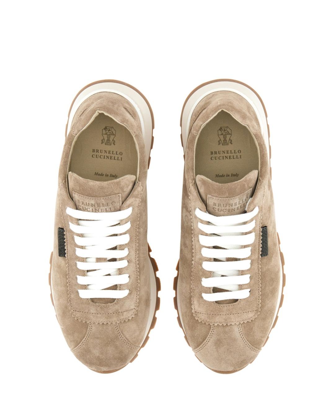 BRUNELLO CUCINELLI Бежевые замшевые кроссовки, фото 6