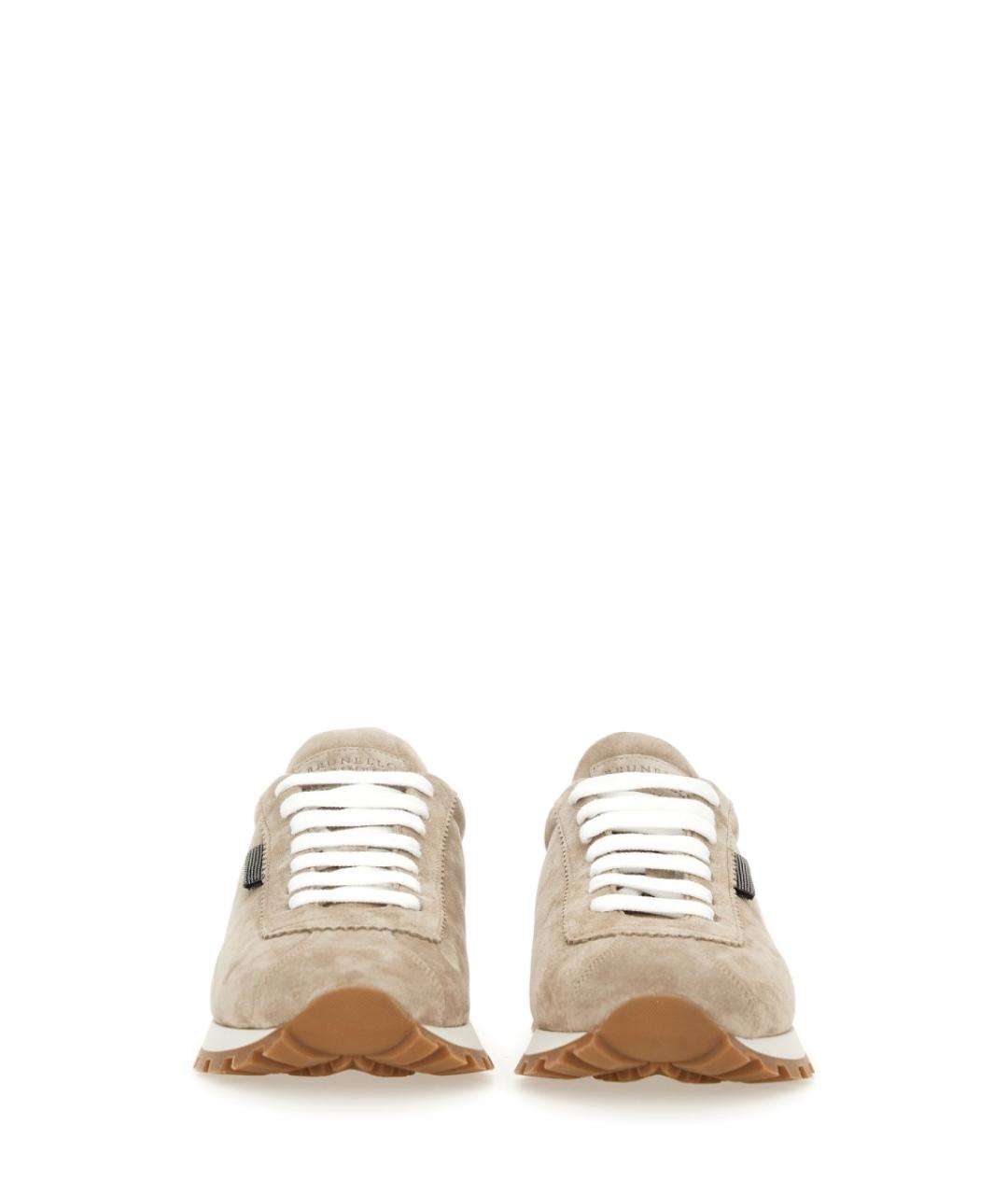 BRUNELLO CUCINELLI Бежевые замшевые кроссовки, фото 3
