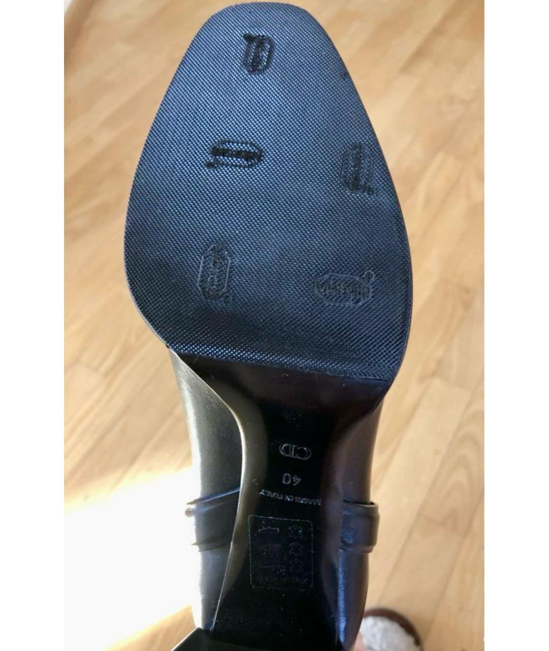 CHRISTIAN DIOR Черные кожаные сапоги, фото 3